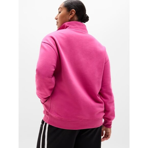 New Athleta L Forever Fleece 1/4 Zip Sweatshirt Jewel Pink Large - Picture 5 of 6